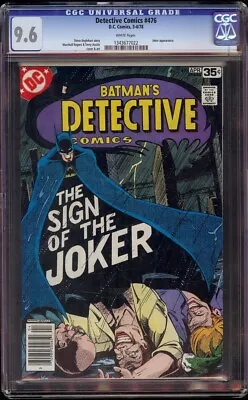 Buy Detective Comics # 476 CGC 9.6 White (DC, 1978) Classic Joker Cover • 199.88£