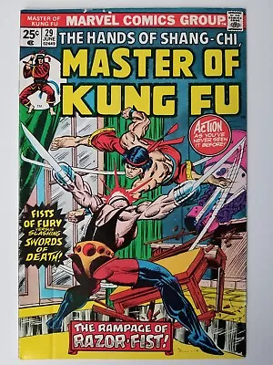 Buy Master Of Kung Fu 29 The Hands Of Shang-CHI Marvel First App. Razor-Fist 1975 • 43.36£