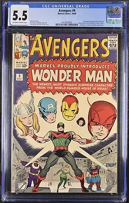 Buy Avengers #9 Cgc 5.5 1st Appearance & Origin Of Wonder Man! Key Issue Mcu • 235.01£