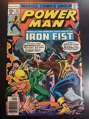 Buy Power Man #48 (Newsstand) VF- First Meeting With Iron Fist Marvel Comic Book • 38.38£