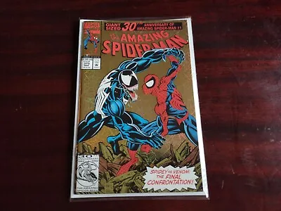 Buy The Amazing Spider-Man #375 Newsstand Edition Marvel Venom Gold Foil Cover NM • 14.61£