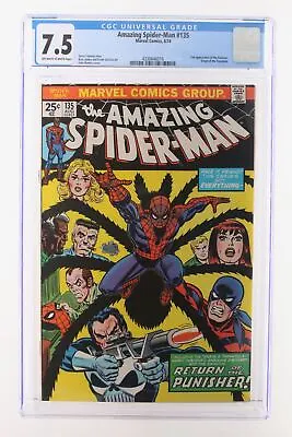 Buy Amazing Spider-Man #135 - Marvel Comics 1974 CGC 7.5 2nd Appearance Of The Punis • 135.30£