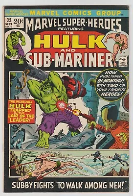 Buy Marvel Super Heroes #32 ( Vf-  7.5 ) 32nd Issue Staring The Hulk And Sub Marine • 5.18£