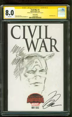 Buy Captain America 1 CGC SS 8.0 David Lloyd Original Art Sketch 9/15 V For Vendetta • 142.30£