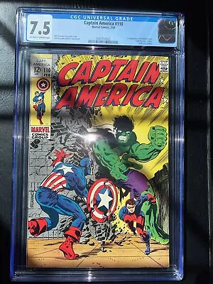Buy Captain America #110 CGC 7.5 OWW Pages Rare Key 1969 Steranko Viper Classic 🔥🔑 • 158.12£