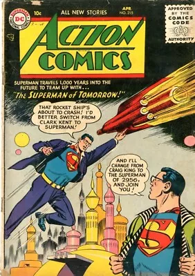 Buy Action Comics   # 215     VG    April 1956   Superman Stars In  The Superman Of • 118.59£