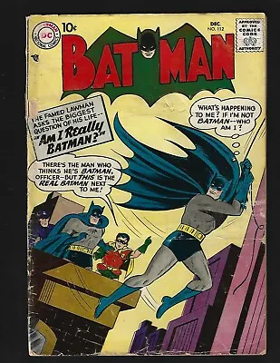 Buy Batman #112 VG- Moldoff Robin Comm. Gordon 1st Signalman 2nd (?) Professor Milo • 71.58£