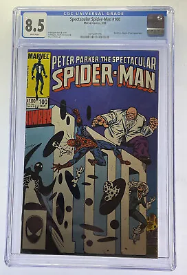 Buy Spectacular Spider-Man #100 CGC 8.5 Marvel Comics Black Cat, Kingpin & Spot App • 84.95£