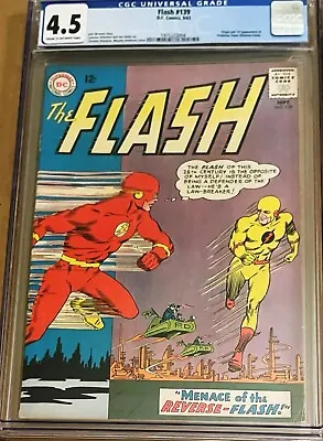 Buy Flash #139 CGC 4.5 DC 1963 1st Reverse Flash Professor Zoom Appearance Origin • 560.42£