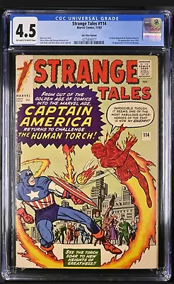 Buy Strange Tales #114 CGC 4.5 (1963) SA Captain America Pre Avengers 4 Marvel VG+ • 163.04£