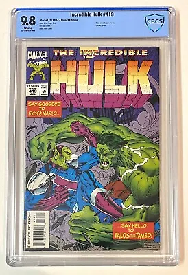 Buy Incredible Hulk 419 CBCS 9.8 First Talos Cover Secret Invasion 1994 CGC Marvel • 47.57£