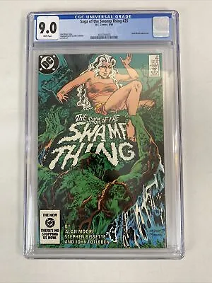 Buy SAGA OF THE SWAMP THING #25 CGC 9.0 WP 1st Constantine Cameo Alan Moore Story! • 120.73£