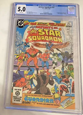 Buy All Star Squadron #25 CGC 5.0 DC Comics Sept 1983 1st Appearance Of Infinity Inc • 129.95£