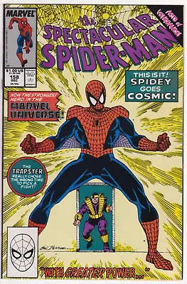 Buy The Spectacular Spider-Man #158, Marvel Comics 1989 VF/NM 9.0 1st Cosmic SM! • 19.79£