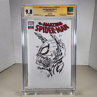 Buy Amazing Spider Man 1 CGC 9.8 SS Vernomized Spiderman Sketch Alex Riegel ART • 239.82£