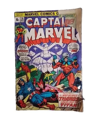 Buy Captain Marvel #28 - 1st Appearance Eon UK Variant Marvel September 1973 • 1£