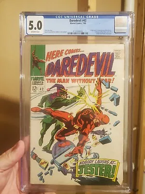 Buy Daredevil (1964) #42 CGC 5.0 Off-White Pages Marvel Comics 1968 1st App. Jester • 43.68£