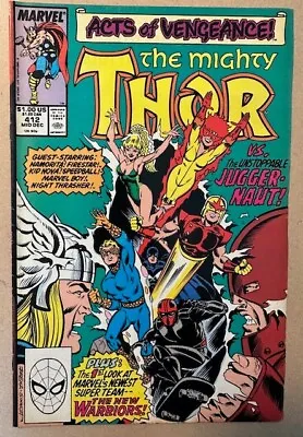 Buy Thor #412 First New Warriors, Night Thrasher 1989. Acts Of Vengeance. • 11.83£