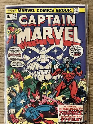 Buy Marvel Comics Captain Marvel #28 1973 Bronze Age 4th App Thanos Key • 31.99£
