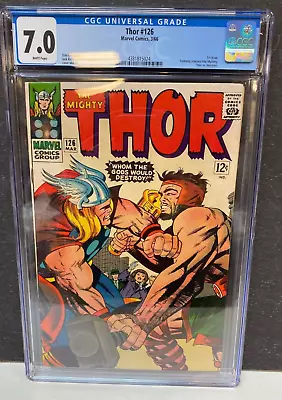 Buy Thor #126 CGC GRADED 7.0 -Thor Vs. Hercules Cover/story- 1st Issue Of Self-title • 319.01£