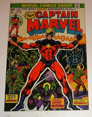 Buy Captain Marvel #32 Jim Starlin Classics Cool Cover Thanos Drax  7.0 1974 • 38.24£