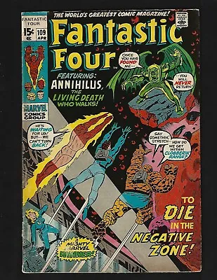 Buy Fantastic Four #109 VG- Buscema Annihilus Agatha Harkness Nega-Man Negative Zone • 7.99£
