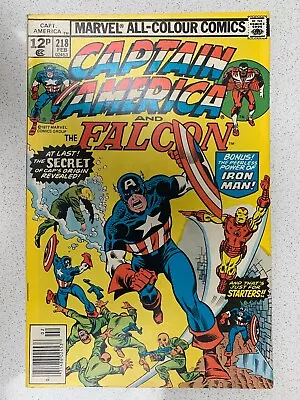 Buy  MARVEL CAPTAIN AMERICA AND THE FALCON US COMIC (1968) #218 Ft Iron Man • 5.99£