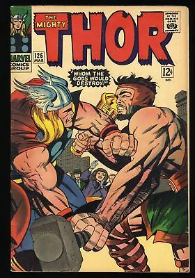 Buy Thor #126 FN/VF 7.0 1st Issue Hercules Cover! Jack Kirby Cover! Marvel 1966 • 227.84£