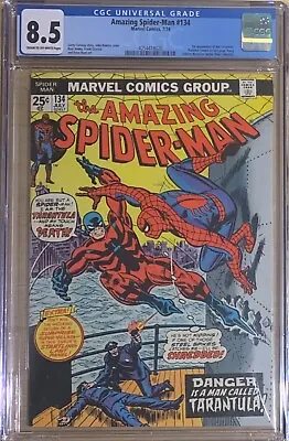 Buy Amazing Spider-Man 134 CGC 8.5 Resubmit! :: 1st App Tarantula 2nd Punisher 1974 • 208.81£