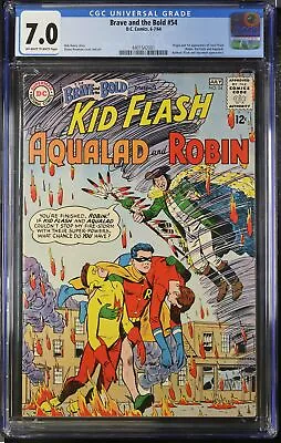Buy Brave And The Bold #54 CGC FN/VF 7.0 1st Appearance Teen Titans! DC Comics 1964 • 558.86£