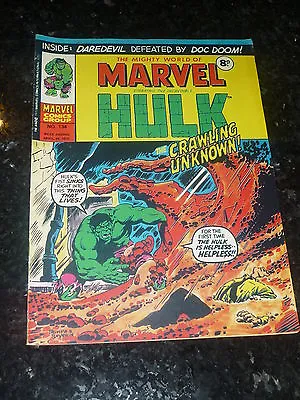 Buy Mighty World Of MARVEL Starring The INCREDIBLE HULK - No 134 - Date 26/04/1975 • 9.99£