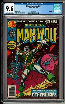Buy Marvel Premiere #45 (1978) CGC 9.6 OW/W Pages! Perez Cover! Man-Wolf! Movie?! • 134.40£