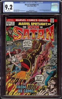 Buy Marvel Spotlight # 12 CGC 9.2 White (Marvel, 1973) Origin Of Son Of Satan • 177.38£