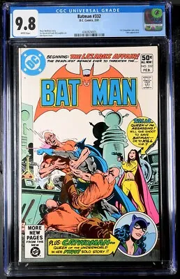 Buy BATMAN #332 CGC 9.8 WHITE PAGES 1st CATWOMAN SOLO STORY TALIA 1981 • 237.14£