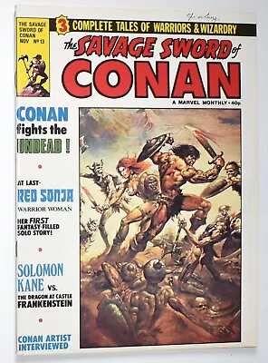 Buy THE SAVAGE SWORD OF CONAN Issue #13 Nov 1978 Marvel Comics UK Red Sonja VF/NM • 2.49£