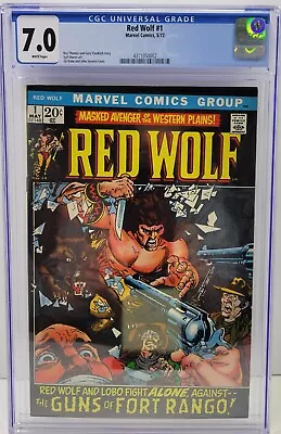 Buy RED WOLF #1 CGC 7.0 VERY FINE WHITE PAGES 1972 MARVEL COMICS WESTERN GIL KANE Cv • 64.20£