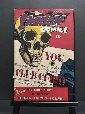 Buy Shadow Comics Vol. 4 #12 Awesome Skull Cover 1945 Missing Center Fold Pre Code  • 158.05£