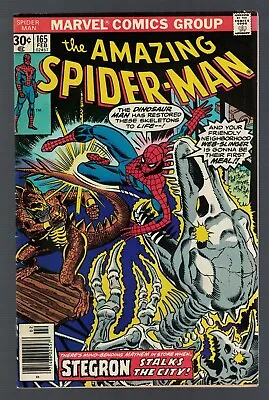 Buy Marvel Comics Spiderman 165 VFN+ 8.5  1977 Stegon Stalks City • 34.99£