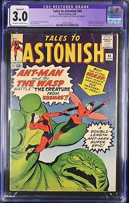 Buy Tales To Astonish #44 CGC GD/VG 3.0 (Restored) 1st Wasp! Jack Kirby! Marvel 1963 • 216.35£