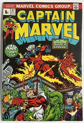 Buy Captain Marvel #27 (1973) 1st Full Appearance Of Eros & Death 3rd Thanos • 49.95£