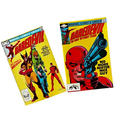 Buy Daredevil 1982 #184 Frank Miller & #196 Wolverine App. 1st App Dark Wind 1983 • 30.63£