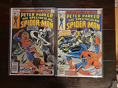 Buy Marvel Spectacular Spider-Man #22 And #23 1976 1st Meeting Moon Knight • 224.68£