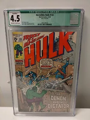 Buy Incredible Hulk #133 CGC 4.5  Marvel Comics  1970  Green Label  • 38.65£