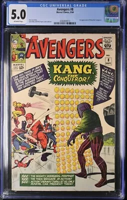 Buy Avengers 8 CGC 5.0 1st Appearance Kang The Conqueror 1964 • 362.05£