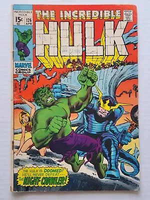 Buy 1970 Marvel Comics The Incredible Hulk Vol 1 No 126 Bronze Age Night Crawler • 21.13£