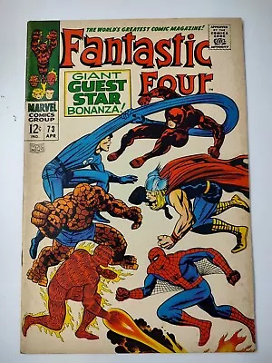 Buy Fantastic Four #73 Thor Spider-Man Daredevil Appearance! Marvel 1968 Kirby Cover • 43.43£