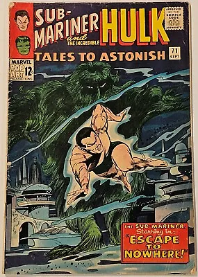 Buy Tales To Astonish #71 Sept 1965 Sub-Mariner & The Hulk - Complete Solid Nice • 12.61£