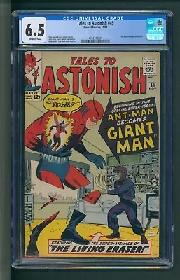 Buy Tales To Astonish #49 CGC 6.5 OW Pages Ant Man Becomes Giant Man • 316.24£