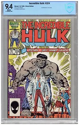 Buy Incredible Hulk  # 324   CBCS   9.4   NM  White Pgs  10/86  Incredible Hulk #1 C • 91.03£