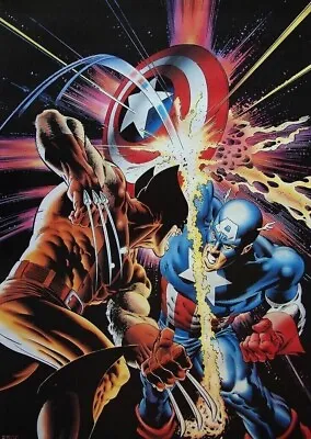 Buy *1989* New & Unrolled Captain America Wolverine Poster Annual #8 Marvel Press • 285.94£